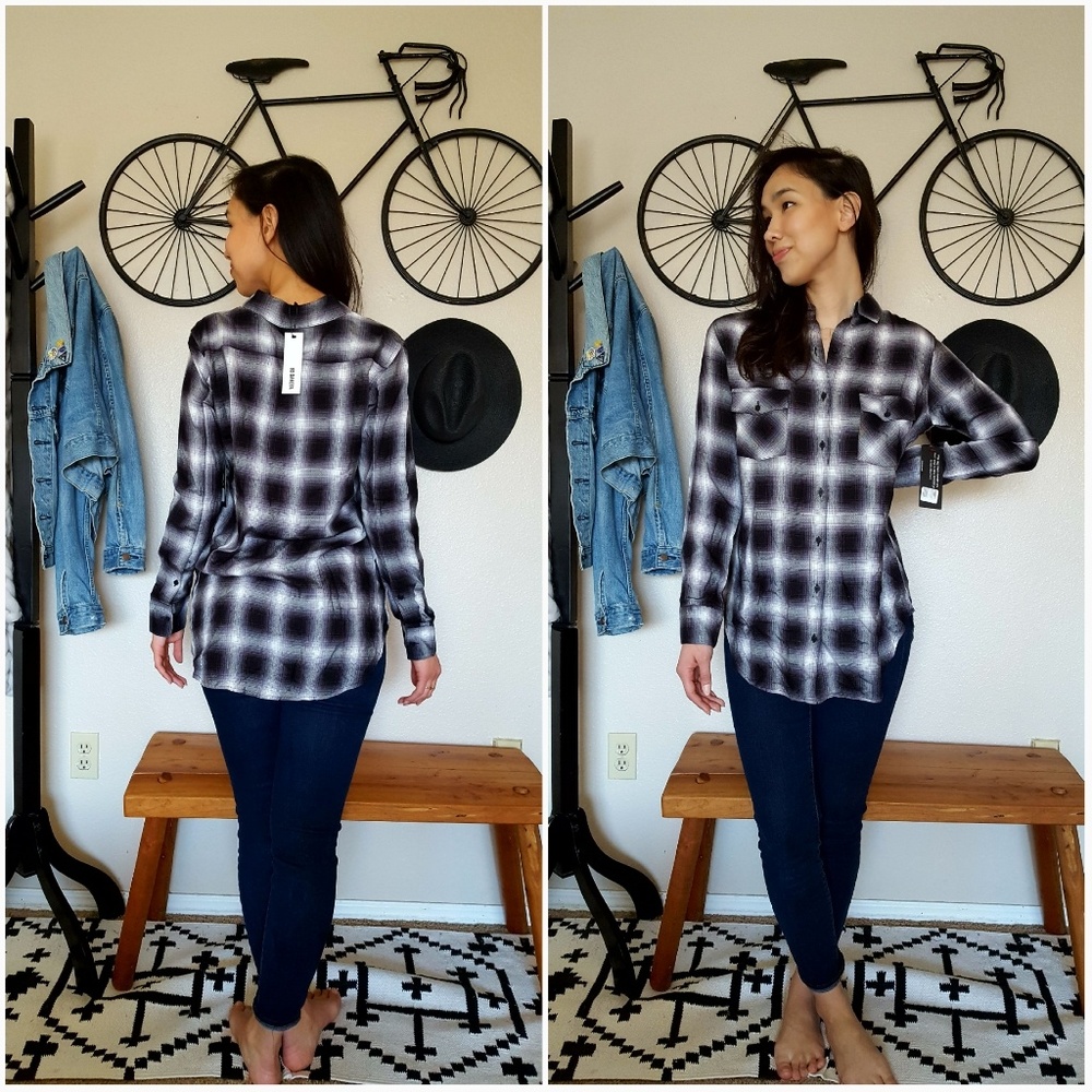 Gray plaid tunic